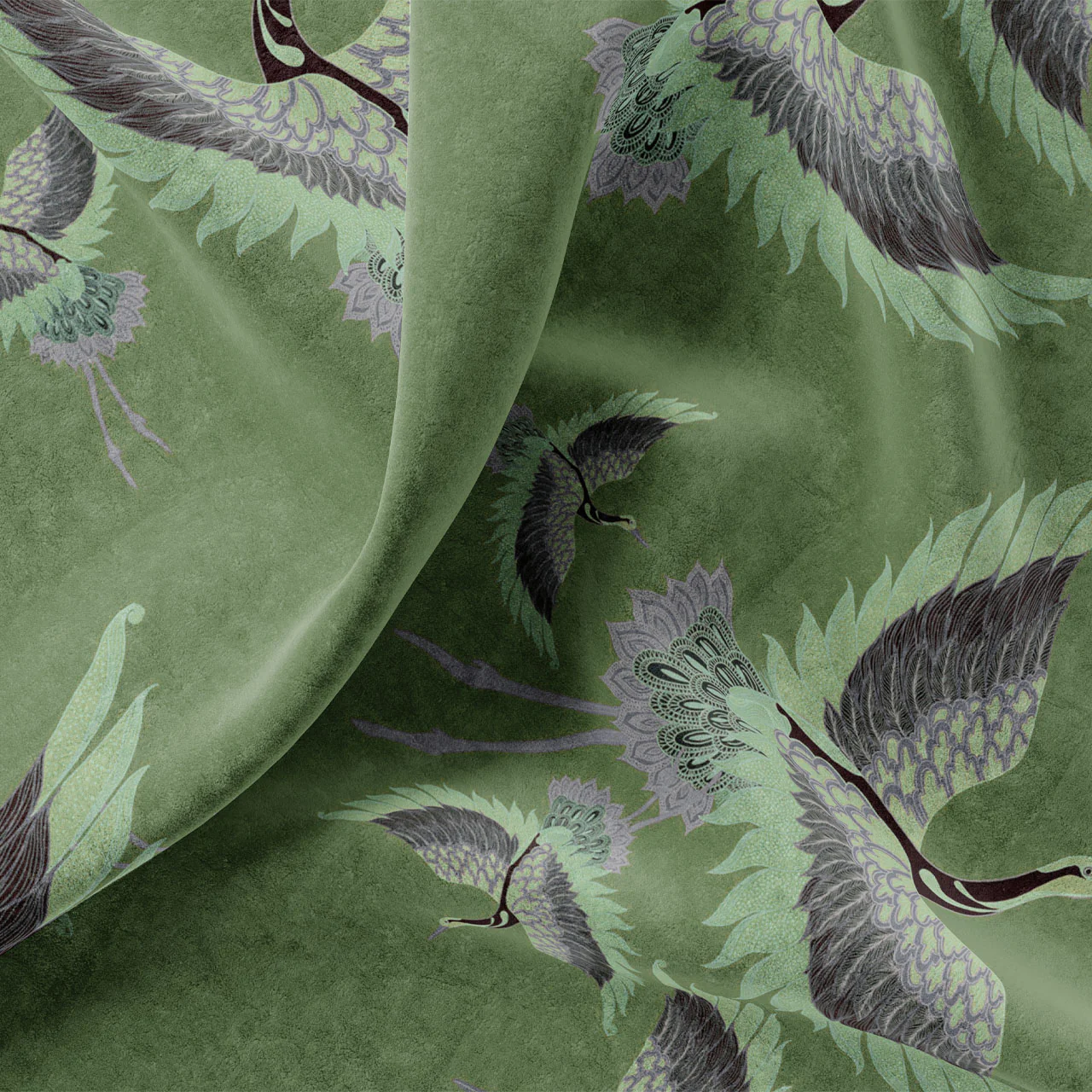 Pachamama Olive Velvet Fabric Sample - Image 2