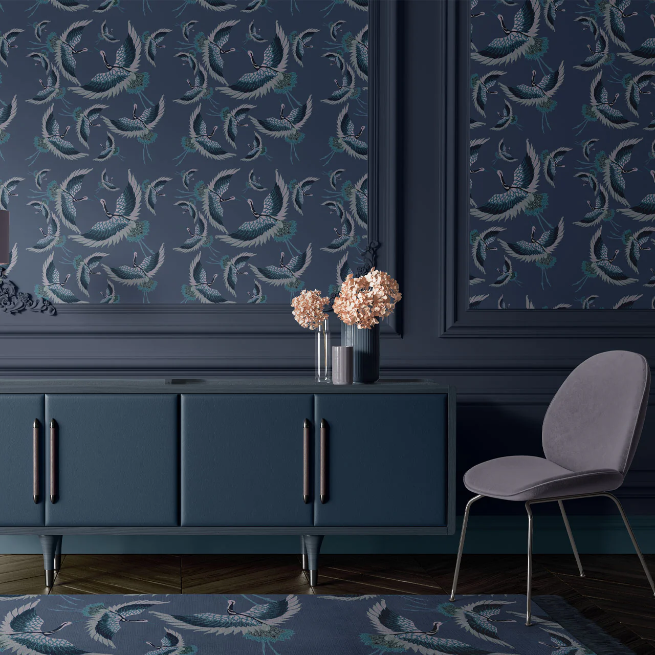 Pachamama Prussian Wallpaper Sample - Image 3
