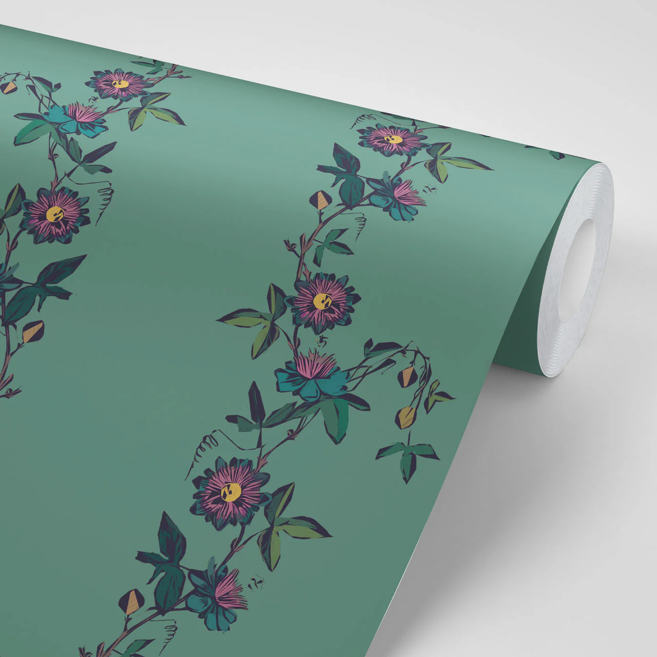 Passion Flower Leaf Wallpaper Sample - Image 2