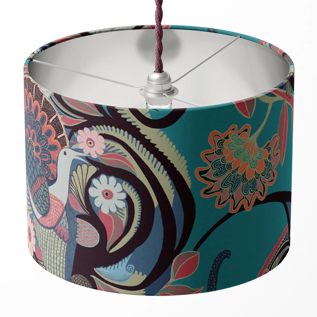 Phoenix Turquoise Drum Lampshade - Image 3