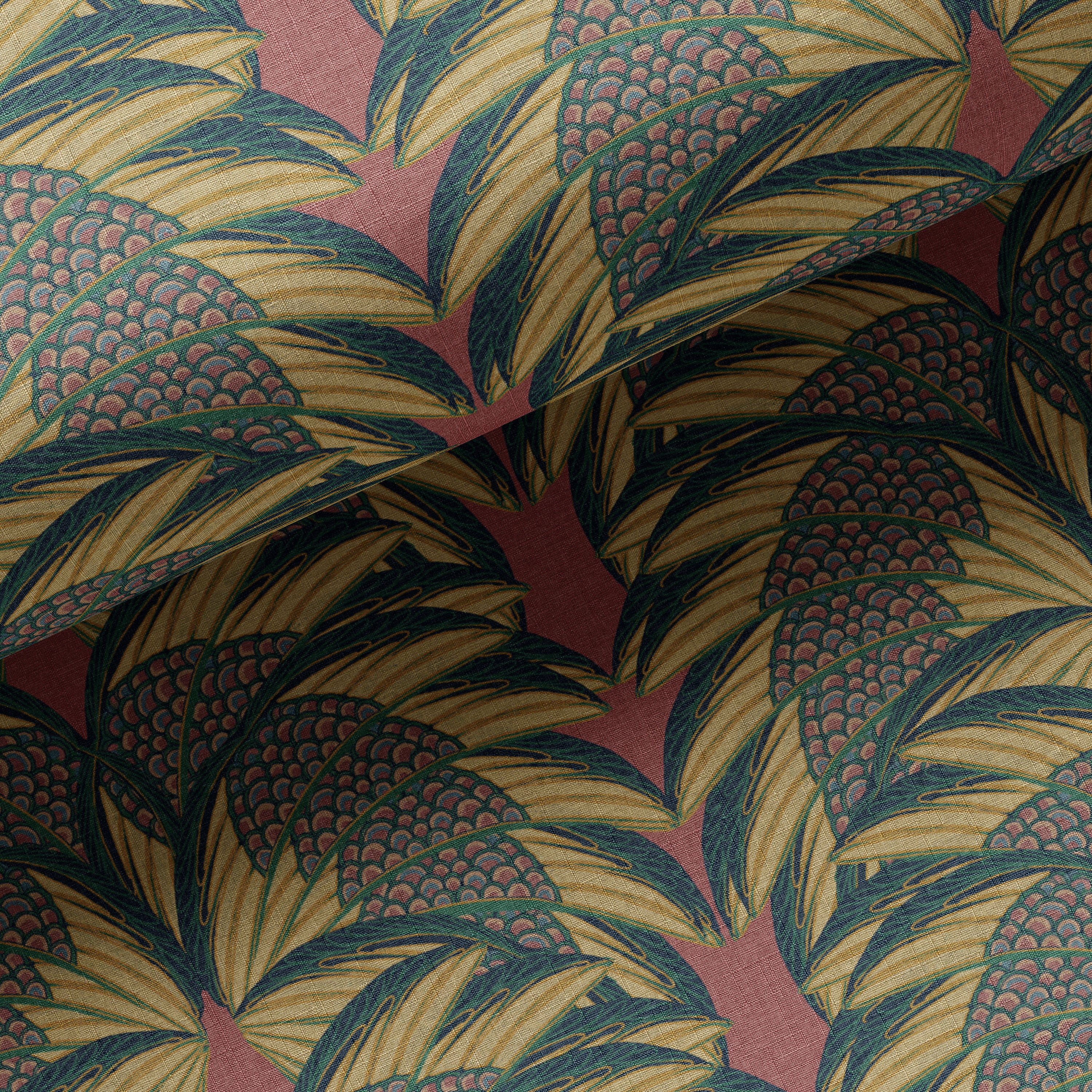 Plume Rose Linen Fabric Sample - Image 2