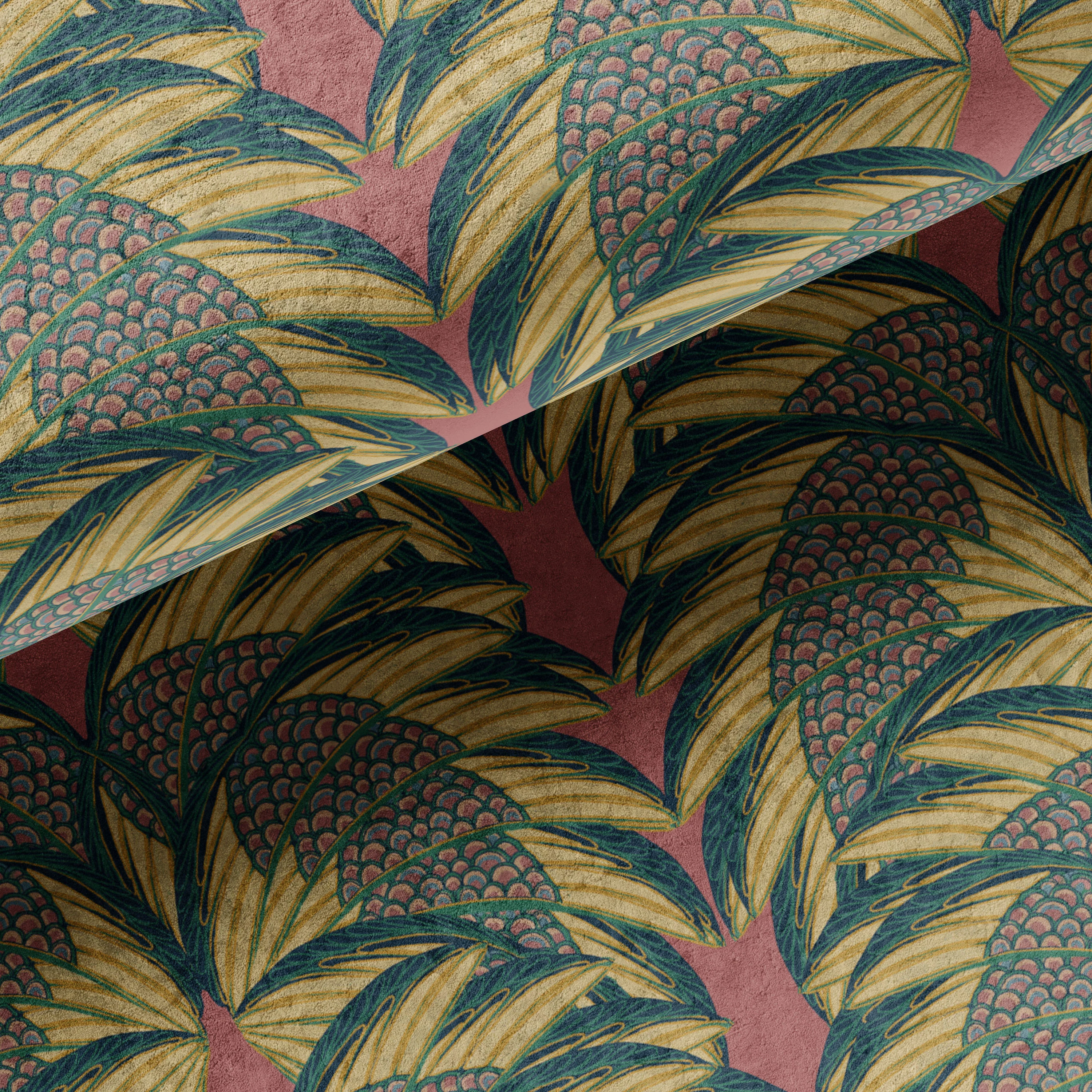 Plume Rose Velvet Fabric Sample - Image 2