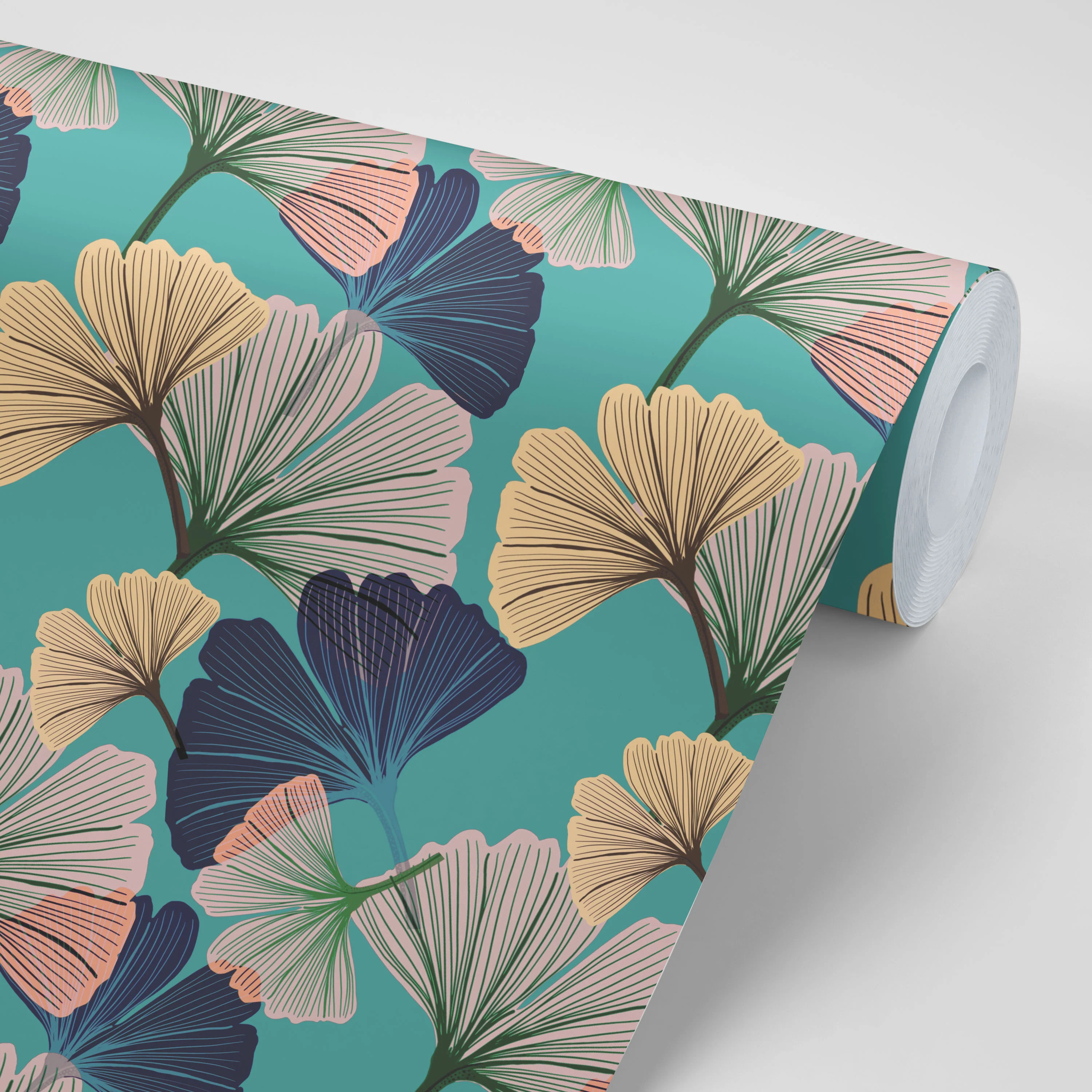 Ginkgo Blue Wallpaper Sample - Image 3