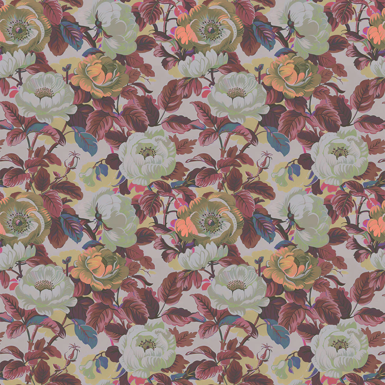 Rococo Roses Claret Wallpaper - Image 4