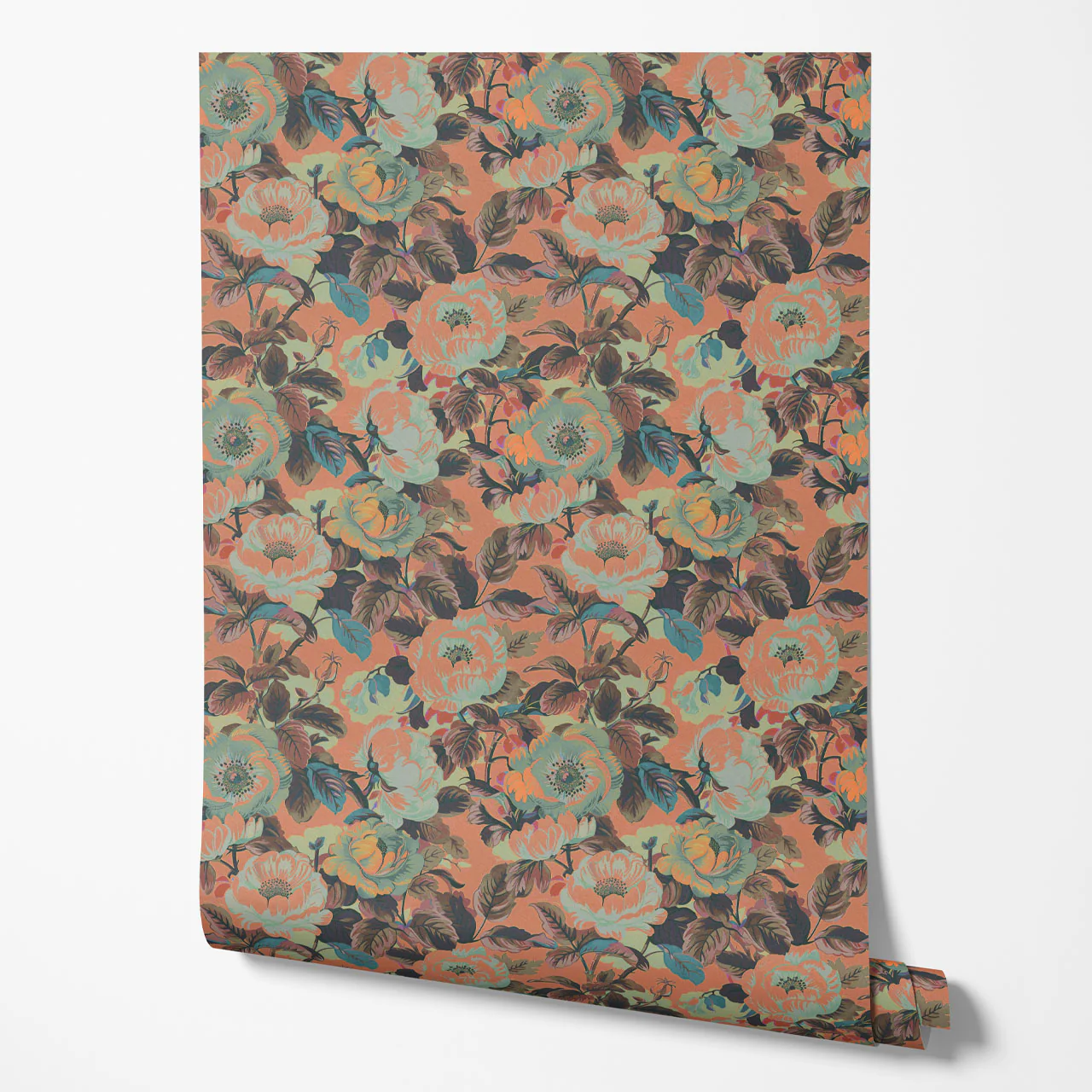 Rococo Roses Coral Wallpaper - Image 6