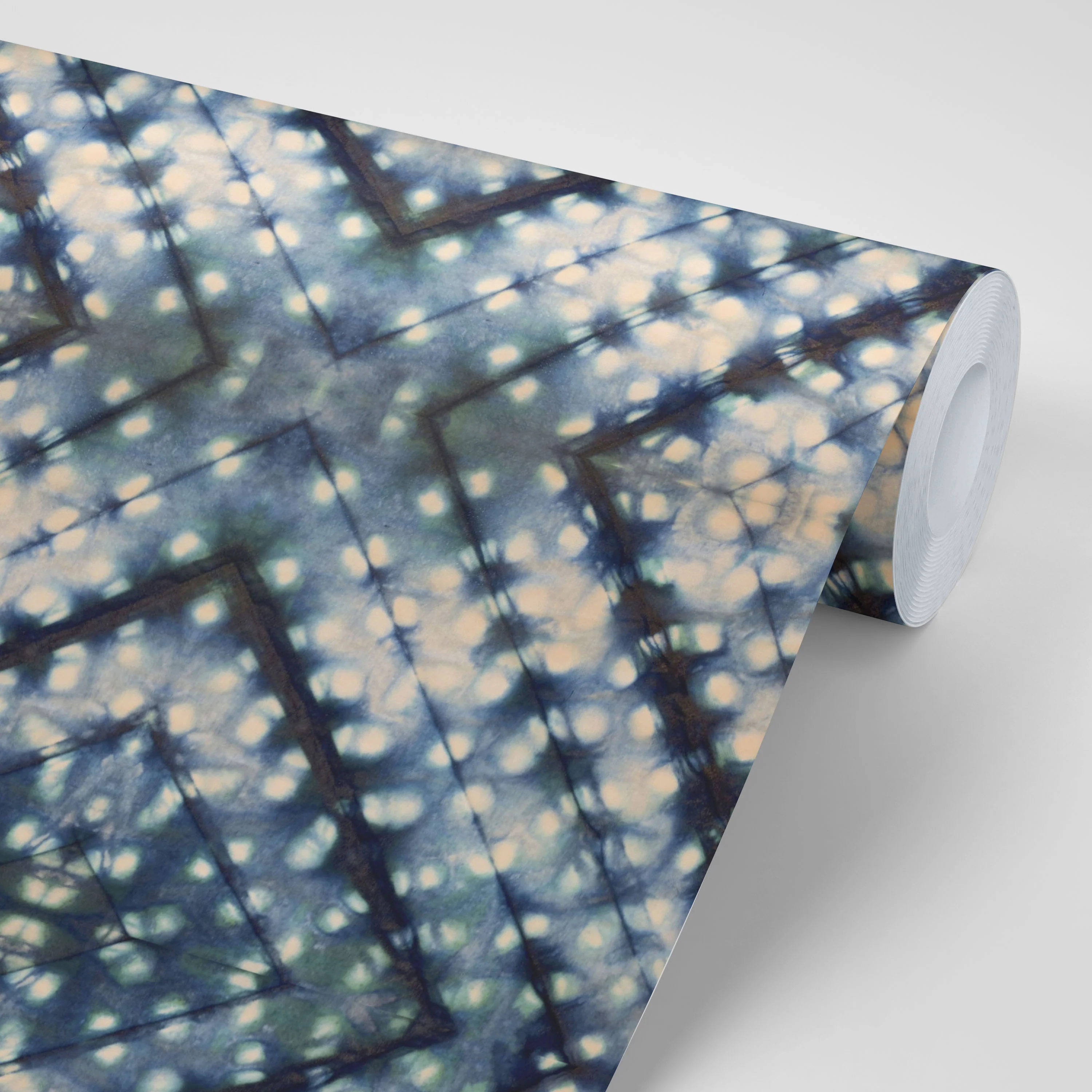 Indigo Itajime Cross Wallpaper - Image 3